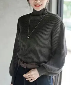 ボリューム袖 ニット