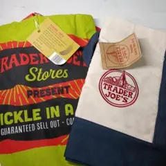 新品未使用　TRADER JOE'S エコバッグ 大容量 アイボリー/ネイビー