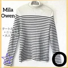 春秋ニットセール✨ Mila Owen タートルネック ボーダー 長袖ニット