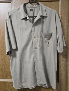 UNIQLO オープンカラーシャツ カーキ 半袖 Lサイズ