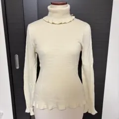 f.i.n.t フィント　リブニットハイネックカットソー　アイボリー　生成