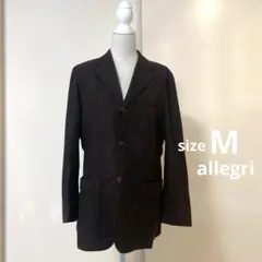 allegri ダークブラウン フェイクレザー　テーラードジャケット サイズ46のサムネイル
