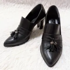 【美品】ダイアナ タッセル パンプス サイドゴア ブーティ ブラック 23.5