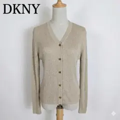 DKNY CLASSIC レーヨン リブニット カーディガン USA製 Mのサムネイル