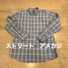 エディーバウアー チェックシャツ 長袖 BD 青 XL アメカジ　ストリート
