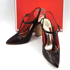 極美品　COACH　JOANNA　パンプス　37 Tストラップ　本革　箱あり