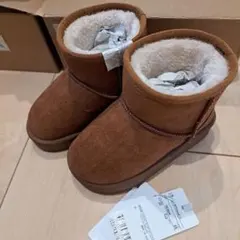 新品未使用　リセマイン　ムートンブーツ　ブラウンキャメル　サイズ16.0cm