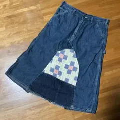 Y2K チェック柄 デニムパンツ M ロールアップ 00s アーカイブ swag 