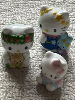 ハローキティーちゃん 置物レトロ陶器製 クリップ まとめ売り カオハナ