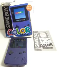★動作確認済★　ゲームボーイカラー　本体　パープル　箱、説付　接点メンテナンス済