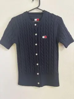 Tommy jeans ネイビー ケーブルニット 半袖セーター　未使用