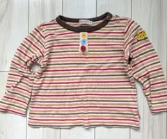 ミキハウス ストライプ長袖Tシャツ 90cm