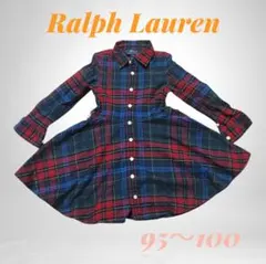 く*ま様 子供服　女の子　ラルフローレン チェック柄 ワンピース 95~100c