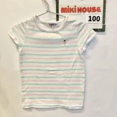 Miki House ストライプ Tシャツ 100cm ミキハウス