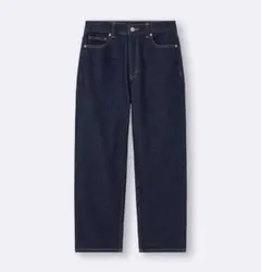 美品 GU ストレートアンクルジーンズ ネイビー Mサイズ