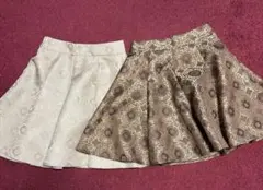 amerge スカートセット 総柄 キュロットパンツ フレアスカート