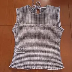 ユニクロ　CECILIE BAHNSEN ノースリーブ チェック トップス L