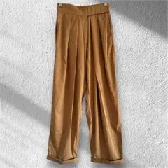 【新品タグ付き】La-gemme ベージュ タック入りワイドパンツ sizeL
