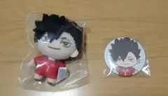 ハイキュー　クロ　黒尾　マスコット　ぬいぐるみ　缶バッジ　セガラッキーくじ