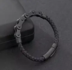 バイクチェーンスタイル ブラックブレスレットのサムネイル