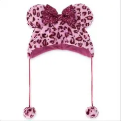 ディズニー　ミニー　ファンキャップ ヒョウ柄　ピンク