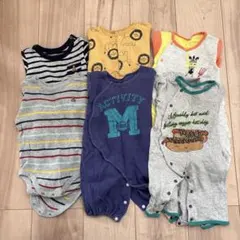 【まとめ売り】男の子用ロンパース（長袖）、60-80サイズ　6点セット
