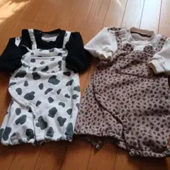 牛柄　豹柄ロンパース 60～70㎝