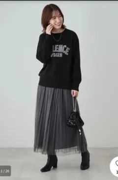 シューラルー チュール プリーツスカート L 新品同様