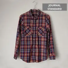 JOURNAL STANDARD チェック柄長袖シャツ(綿麻)のサムネイル