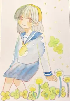 ラブライブ！ 南 ことり 手描きイラスト ハガキサイズ - メルカリ