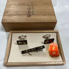 伝統工芸　肥後象嵌　カフスボタンとネクタイピンセット