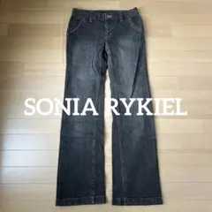【SONIA RYKIEL】フレア　デニムパンツ　ブラック　４０のサムネイル