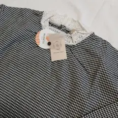 sm2 チェック柄レース襟長袖ブラウス