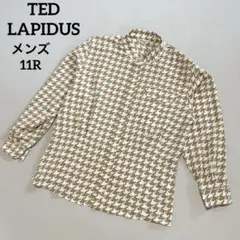 TED LAPIDUS 11R メンズ 千鳥格子柄長袖シャツ ベージュ