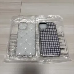 iPhone14 スマホケース 2つセット( チェック柄 、 キラキラ )