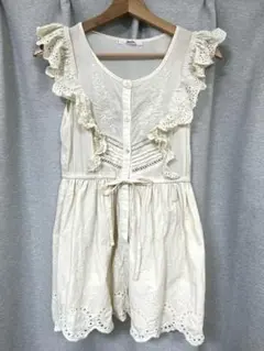 【2WAY】dazzlin ダズリン オフショル コットン 刺繍ワンピース