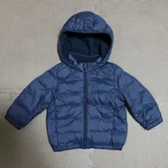UNIQLO BABY ライトウォームパデッドパーカ 90 ネイビー 記名跡あり