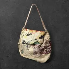 帯リメイク ワンショルダーバッグ 古典柄 鶴 ヴィンテージ帯 和モード系 和柄