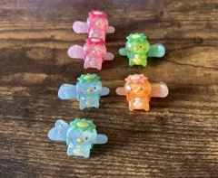 ミニヘアクリップ カッパ カラフル 前髪ピン 6点セット