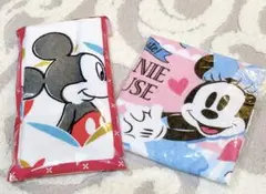 新品★ ミッキー&ミニー  ハンドタオル　フェイスタオル 2枚セット　非売品