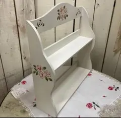 カッティングローズのフリルの壁掛けシェルフ ピンク50cm 薔薇の棚 