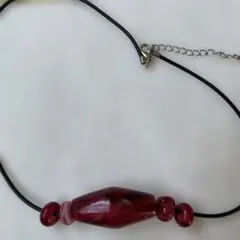 未使用】珊瑚付き ペンダント用紐 ネックコード アクセサリー 珊瑚 4連 
