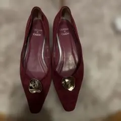 Odette e Odile パンプス ボルドー スエード メタルパーツ