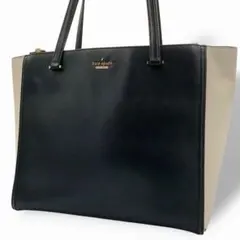 【極美品】ケイトスペード　A4収納可　トートバッグ　肩掛け　ブラック　バイカラー