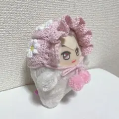 ぬい帽子 モンぬい ハンドメイド お花 ボンネット ヘッドドレス ピンクのサムネイル