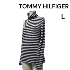 TOMMY HILFIGER ストライプ タートルネック L カットソー　長袖