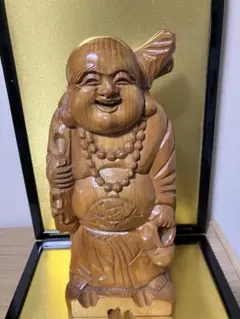 特大布袋様 木彫り 布袋様 縁起物 置物 彫刻