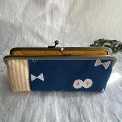 【受注製作】黄色で元気チャージ　北欧りぼんちょうちょ筆箱　スマートペンケース