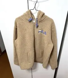 【ベージュ】コストコ　ボアジャケット　パーカー　もこもこ