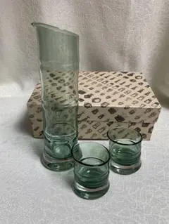 倉敷ガラス 小谷眞三 小谷栄次 水差し＆タンブラー二つ（中古品） 倉敷ガラス 小谷眞三 小谷栄次 水差し＆タンブラー二つ（中古品
